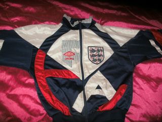 Rare Vintage England 1992 Umbro Football Tracksuit Top Jacket Boys