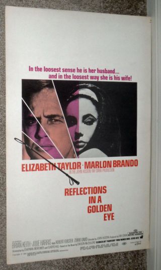 Reflections In A Golden Eye Movie Poster Elizabeth Taylor/marlon Brando