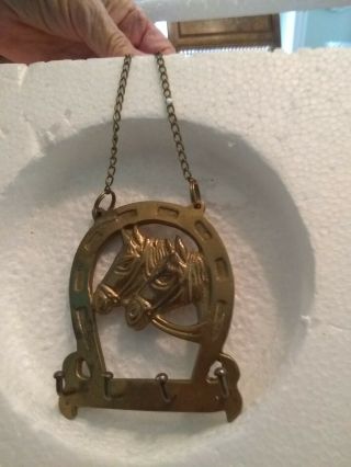 Vintage Brass Horse Shoe Key Holder