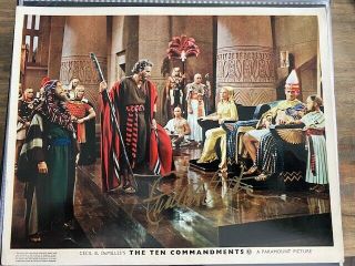 The Ten Commandments Lobby Card Signed By Charles Heston