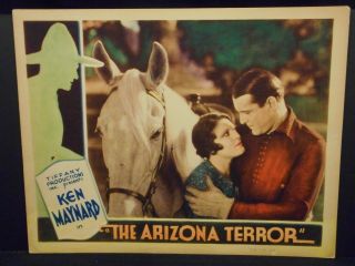 Ken Maynard The Arizona Terror 1931 Lobby Card Vf Western Tarzan Lina Basquette