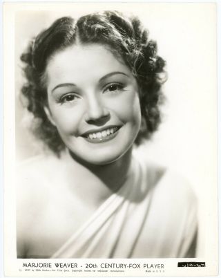 B - Movie Beauty Marjorie Weaver 1937 Art Deco Glamour Photograph Vintage