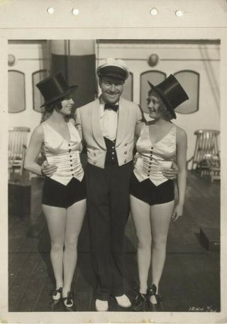 Jack Oakie Leggy Flapper Girls Glamour Vintage Double Weight Photograph