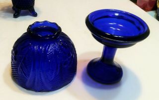 Vintage Indiana Depression Glass Cobalt Blue Fairy Lamp
