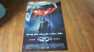 Batman The Dark Knight Movie Poster 27x40 Theater Double Sided Dc Comic