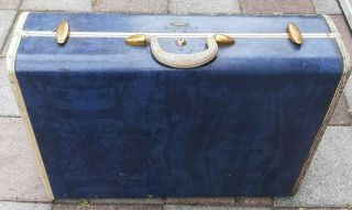 Vintage Samsonite Schwayder 4715 Luggage Carry - On Train Case Blue Marble