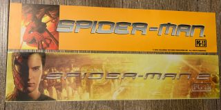Spider - Man 1,  2 - Rare Movie Theater Mylars 2.  5x11.  5