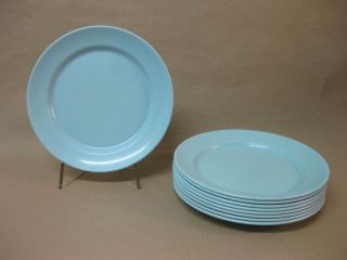9 Vintage Blue Melamine Plates 6 1/2 " Swifts Picnic / Camper / Caravan
