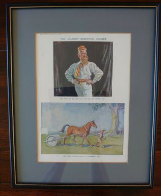 Vintage Cricket Interest From Punch 1922 Wall Art Print Framed 12 X 15 Inch
