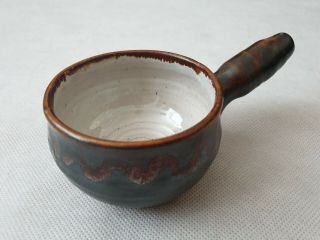 Vintage Welsh Studio Pottery Bowl With Handle By Paul Whalley Haverfordwest