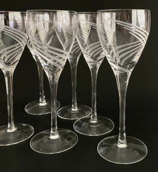 Set of 6 Lenox WINDSWEPT 7 7/8” Crystal Wine Glasses Wind Swept 2