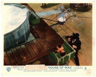 House Of Wax British Lobby Card Vincent Price In Laboratory 1953