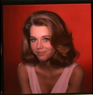 Jane Fonda Vintage Glamour Studio Portrait 2.  25 X 2.  25 Transparency