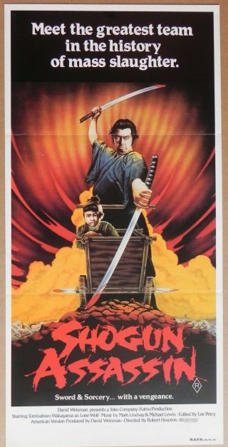 Shogun Assassin 1980 Australian Daybill Poster Tomisaburo Wakayama Kayo Matsuo