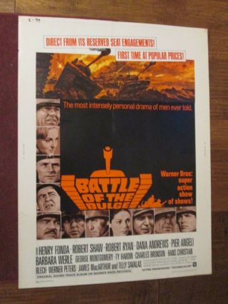 Battle Of The Bulge - 30 X 40 Movie Poster - Fonda