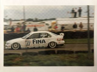 Vintage 1996 British Touring Car Photograph Team Bmw 320i Joachim Winkelhock