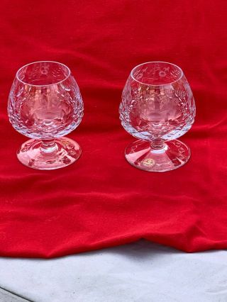 Pair (2) Vintage Rogaska 26 Cut Crystal Brandy Glass Snifters Goblets Barware