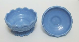 Moon and Star Stars Round Low Footed Blue Delphite Candy Dish NR 2