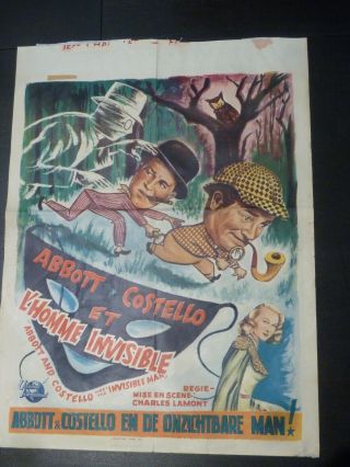 Abbott And Costello Meet The Invisible Man Belgium Poster