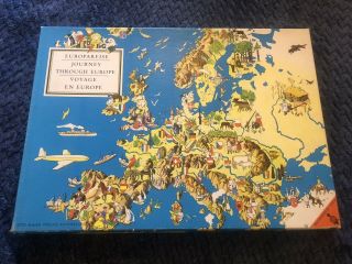 Vintage.  Board Game.  1954.  Ravensburger.  Journey Through Europe.  Europareise