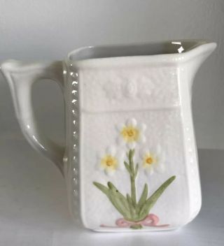 Vintage Milk Jug Shorter And Son Hand Painted Flower Staffordshire Pottery