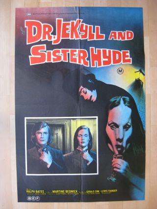 Dr Jekyll & Sister Hyde 1971 Rare Australian Movie Poster Hammer Horror