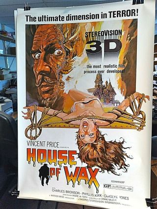 Re - Release One Sheet Poster House Of Wax (1953) Classic Horror Vincent Price