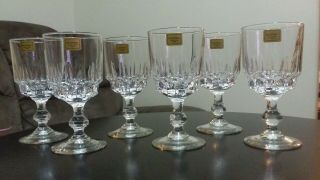 Crystal Luminarc 6 Wine Glasses Made In France