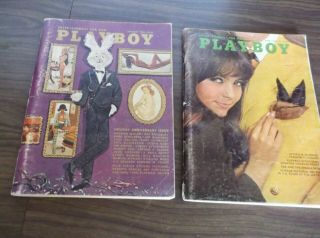 Two Vintage Playboy Magazines - January 1968 & April 1968.  Intact And Complete
