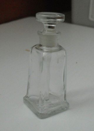 Vintage Small Glass Perfume Bottle Empty 2 3/4 " Tall