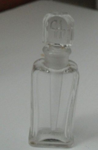 Vintage Dp Gratuit France Small Glass Perfume Bottle Empty 2 3/4 " Tall