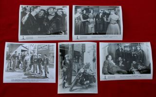 The Wild One - 1954 - Five 8x10 B&w Press Kit Photos Marlon Bando Lee Marvin - Nr
