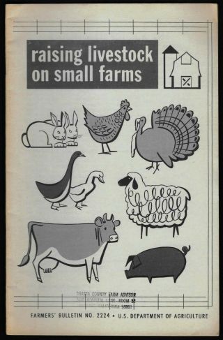 Vintage 1972 Raising Livestock On Small Farms Booklet Farmer 