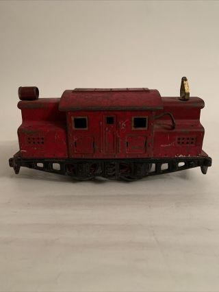 Vintage Wind Up Train.  Tin On Cast Iron Base