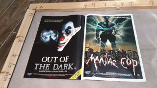 Maniac Cop (1988) & Out Of The Dark (1989) Twin,  Double - Sided Slasher,  Horror