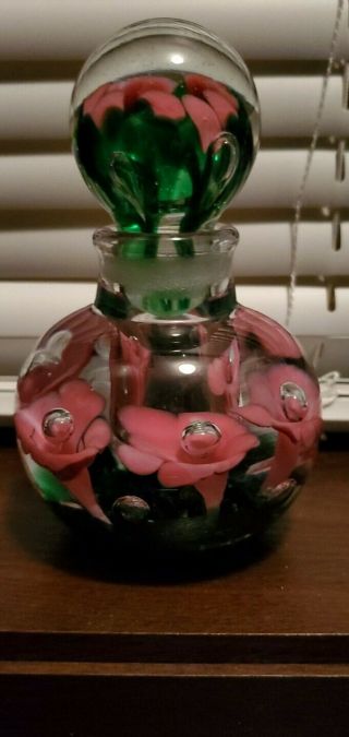 Pink And Green Bubble Joe St Clair Perfume Bottle Paperweight