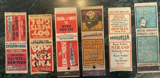 Six Vitaphone Match Books 1928 - 30 Warner Bros " Lights Of Ny " Delores Costello,