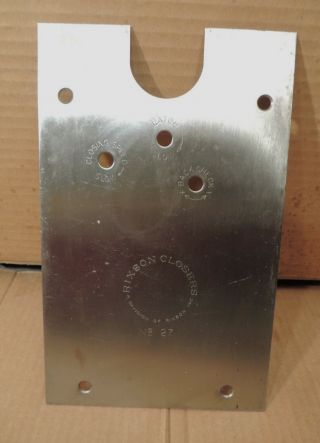 Vtg Rixson Series No.  27 Door Closer Cover Plate Stainless Shinny