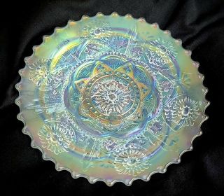Dugan Persian Garden Antique Carnival Art Glass 6 3/4 " Plate White Pretty