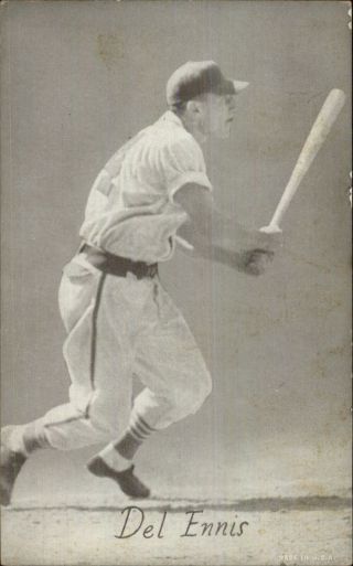 Baseball Player Vintage Exhibit Card Del Ennis