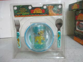 Vintage Disney The Lion King Melamine Plastic Bowl,  Tumbler,  Fork,  Spoon Set