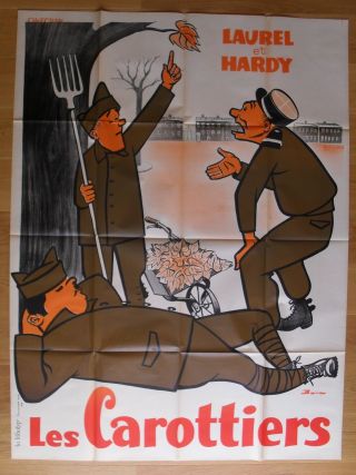 Laurel And Hardy Laughing Gravy French Movie Poster R60s Litho 63 " X47 "