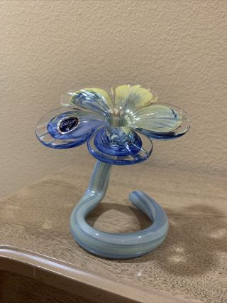 Vintage Lavorazione Arte Murano,  M/c Swirl Art Glass,  Flower Bud Vase.  Beauty