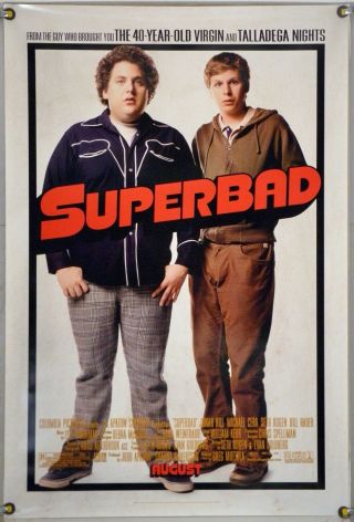 Superbad Ds Rolled Orig 1sh Movie Poster Jonah Hill Michael Cera Comedy (2007)