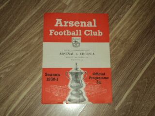 Vintage Football Programme Arsenal Res V Chelsea Res 26.  3.  51 Combination Cup