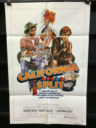 California Split 1974 1 - Sheet 27x41 Robert Altman George Segal Elliott Gould