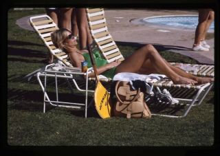 Farrah Fawcett Leggy Barefoot Green Swimsuit 1970 