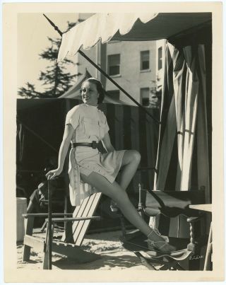 Sally Eilers In I.  Magnin Summer Play Suit 1937 Leggy Pin - Up Photograph