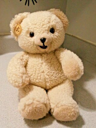 Vintage 15 " White Russ Berrie Snuggle Teddy Bear Stuffed Animal Plush Toy 1986