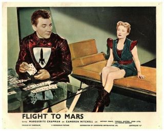 Flight To Mars Lobby Card Rare Color Virginia Huston Cameron Mitchell